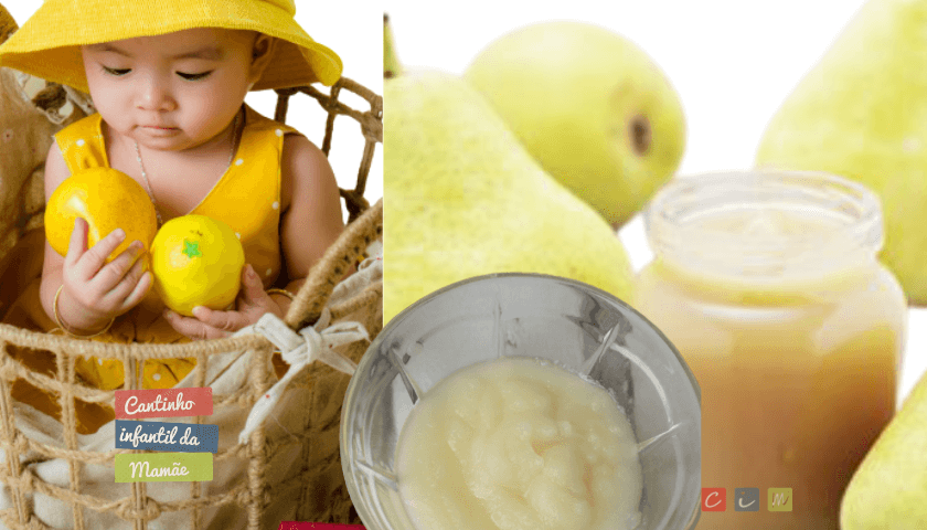 alimentos para bebês, papinha de papinha de pêra