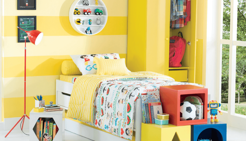 quarto de menino amarelo