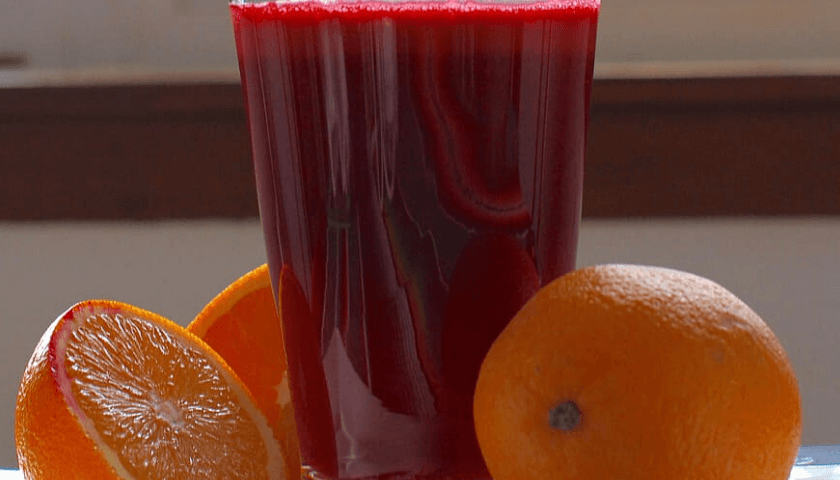 suco de beterraba com laranja