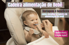 Bebê comendo papinha na cadeira de alimentação para bebê