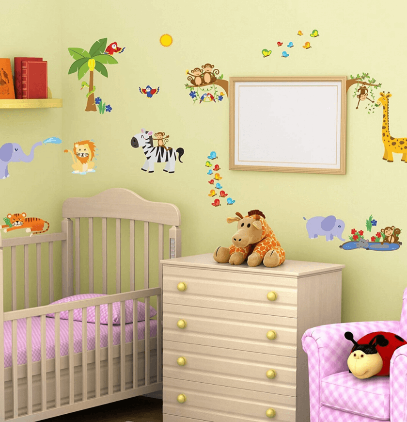 quarto de bebe safari amarelo