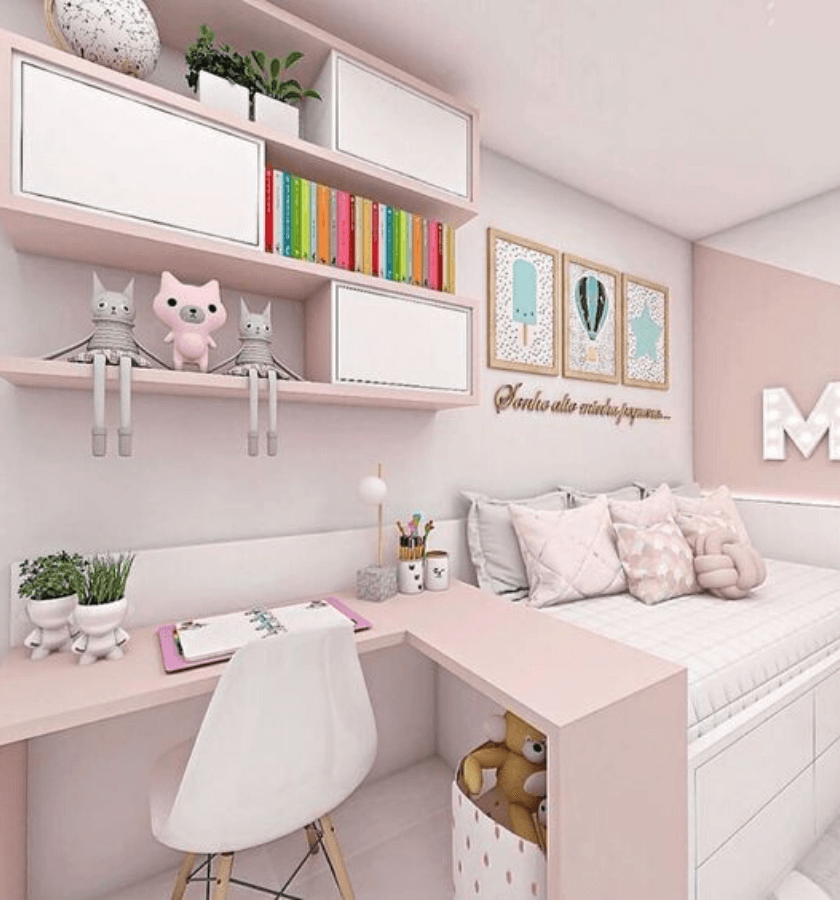 quarto rosa, decoração quarto de menina com beleza