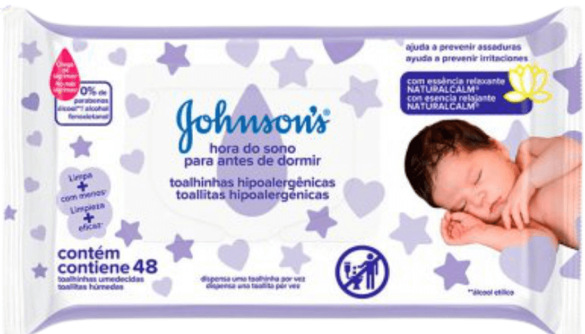 lenço umedecido johnson's