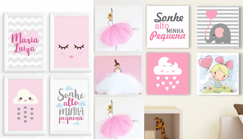 quadros decorativos para o quarto de meninas