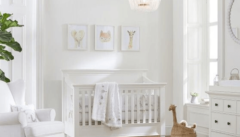 dicas de decoração, para quarto de bebê menina branco